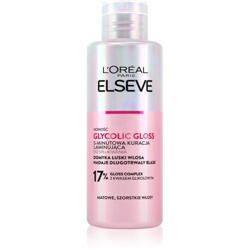 L&amp;acute;Or&amp;eacute;al Paris Elseve Glycolic Gloss maska za lase za glajenje in obnovo po&amp;scaron;kodovanih las 200 ml Slike