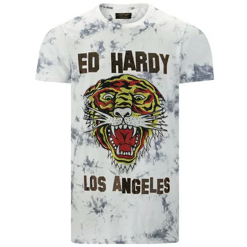 Ed Hardy Majice s kratkimi rokavi - Los tigre t-shirt white Bela