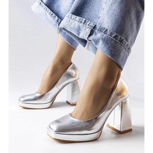 Gemre Silver high block heel pumps Mailly Cijene