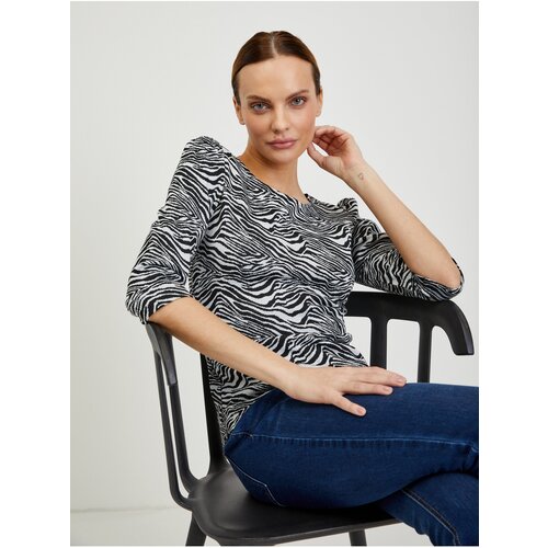 Orsay White and Black Women Patterned T-Shirt - Women Slike