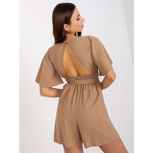 RUE PARIS Jumpsuit-CHA-KO-0486.17-dark beige Slike