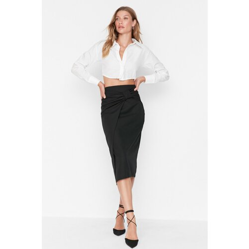 Trendyol Black Waist Detailed Skirt Slike