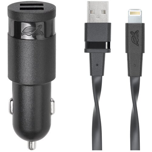  Auto punjač RivaPower VA4225 BD2 Black 3,4A / 2xUSB + kabel MFi Lightning 1.2m Slike