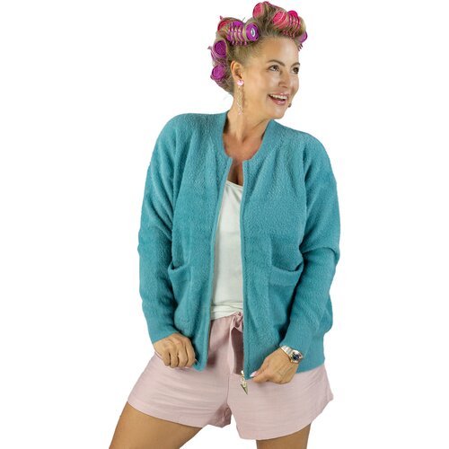 Pri Short cardigan unbuttoned sweater in fluffy knit fabric "COCO CHIC" Cijene