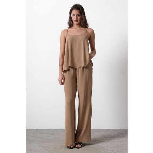 Trendyol Brown Suspender Blouse Trousers Woven Upper-Lower Team Slike