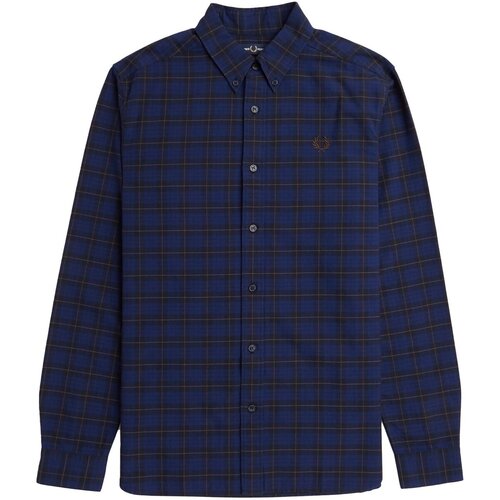 Fred Perry Srajce z dolgimi rokavi Fp Tartan Oxford Shirt Modra Slike