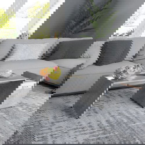VidaXL Klubska mizica betonsko siva 90x45x35 cm iverna plo&amp;scaron;ča, (20908404) Slike