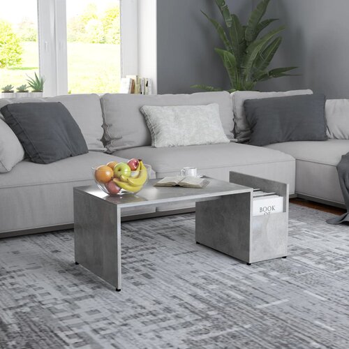VidaXL Stolić za kavu siva boja betona 90 x 45 x 35 cm od iverice Slike