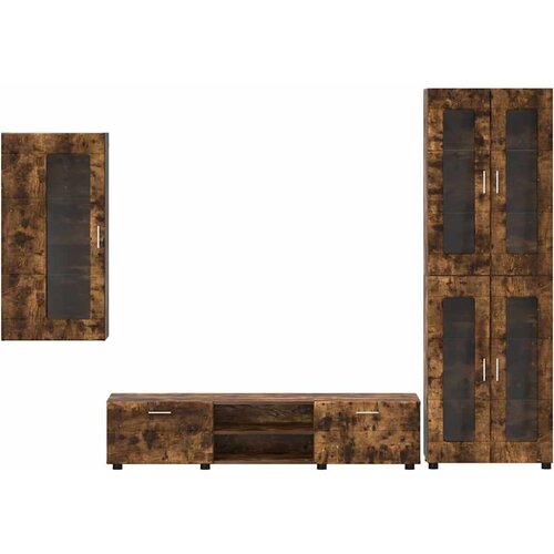  Set TV komoda FLORIN 3 pcs Dimljeni hrast Konstruirano drvo Slike