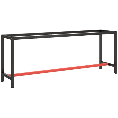  Okvir za radni stol mat crni i mat crveni 210x50x79 cm metalni Cijene