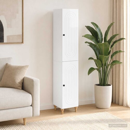  Set ormara 2 pcs Bijela visokog sjaja Konstruirano drvo Slike