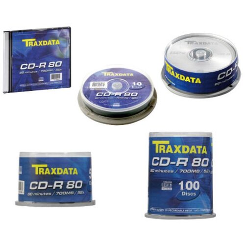 Traxdata CD-R, TRAXDATA, 80 MIN, 52X, brand cake 10 kom Cene