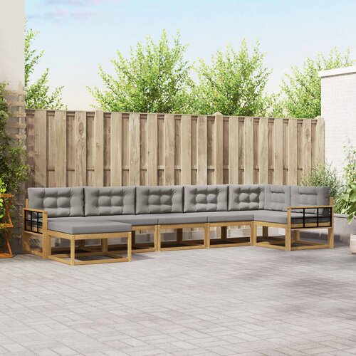  Set vanjskih sofa 7 kom. Bijela i svjetlosiva Smeđa 406 x 168,5 x 73 cm Cene