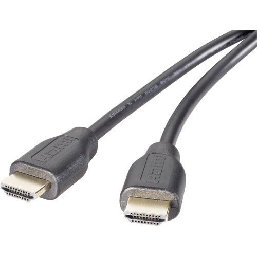 SpeaKa Professional HDMI kabel HDMI-A vtič, HDMI-A vtič 1 m črna SP-9021120 4K UHD, avdio povratni kanal, pozlačeni konektorji HDMI kabel, (20417870) Cene