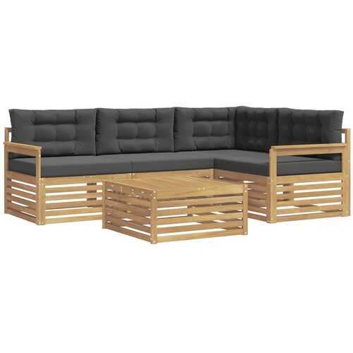 vidaXL Zunanja garnitura za sedenje 6 pcs Bela in antracit Poliester, (5000281795) Cene