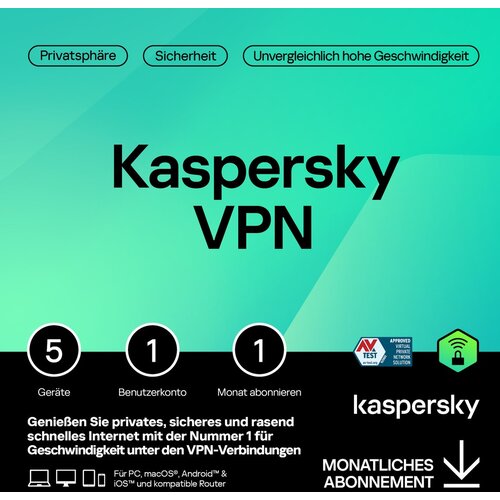 Kaspersky Secure Connection – 1 User, 5 Device, 1 Month - Subscription (ABO) – ESD-DownloadESD" Cijene