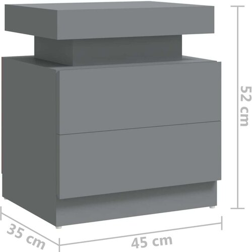VidaXL noćni ormarić sivi 45 x 35 x 52 od iverice Slike