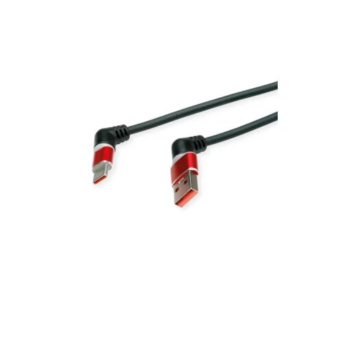 Roline 360° Rotation USB 2.0 Cable, C - A, M/M, 60W, Red Black, 2 m Cene