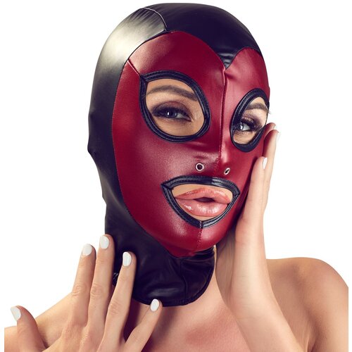 Bad Kitty Head Mask 2493110 Black-Red Cene