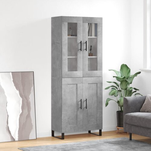 vidaXL Visoka komoda betonsko siva 69,5x34x180 cm inženirski les Cene