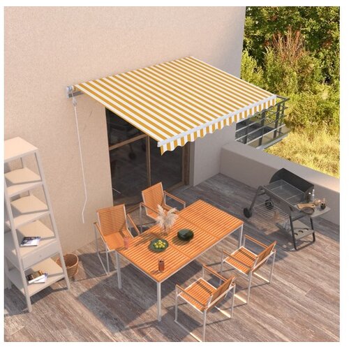  Avtomatsko zložljiva tenda 350x250 cm rumena in bela Cene