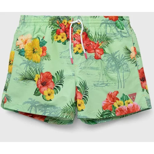 Guess Dječje kratke hlače za kupanje boja: zelena