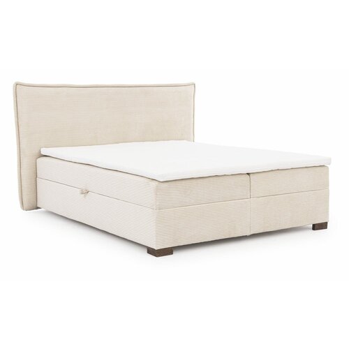 Ropez Bež boxspring krevet s prostorom za odlaganje 180x200 cm Lysa – Cijene