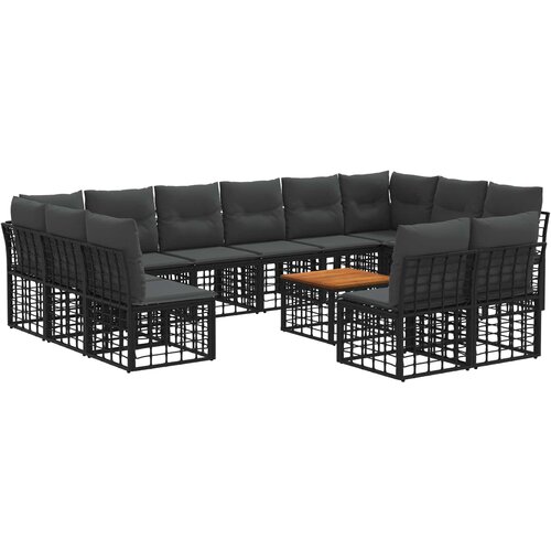  Set vanjskih sofa 13 pcs Crna i tamno siva Poliester Cene