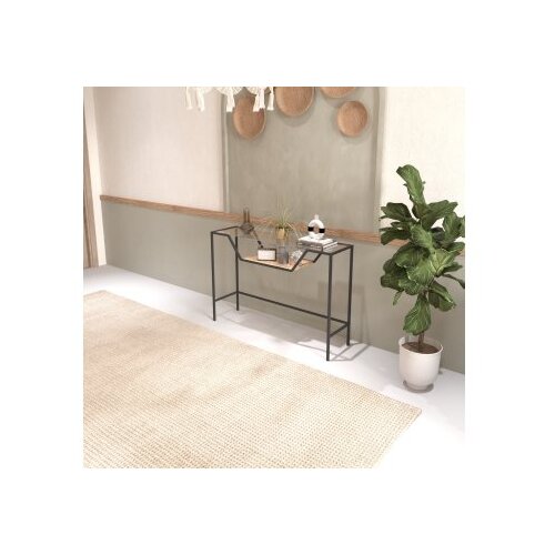Hanah home polica lala black glass Cene