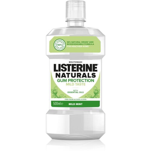 Listerine naturals Gum Protection Mild Taste Mouthwash vodica za ispiranje usta bez alkohola za jačanje zubne cakline 500 ml Cene