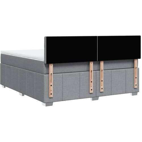 Krevet s oprugama i madracem svjetlosivi 180x200 cm od tkanine Slike