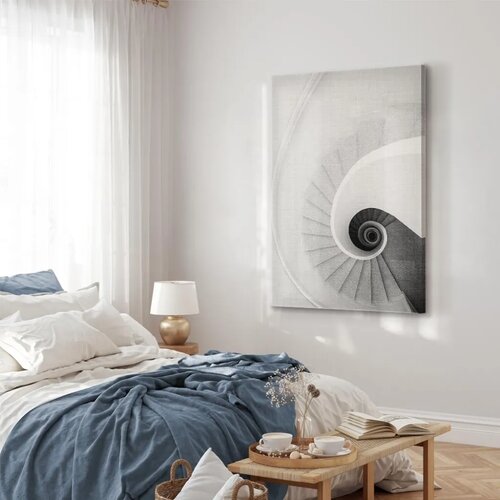  Slika - White Stairs (1 Part) Vertical 20x30 Na talijanskom platnu Slike