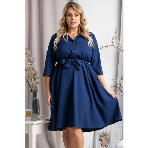 Karko Woman's Dress SA021 Navy Blue