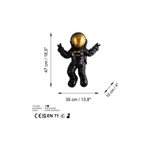 Wallxpert Zidna dekoracija Kozmonaut 2, 35 x 47 x 10 cm, &amp;Scaron;arena Slike