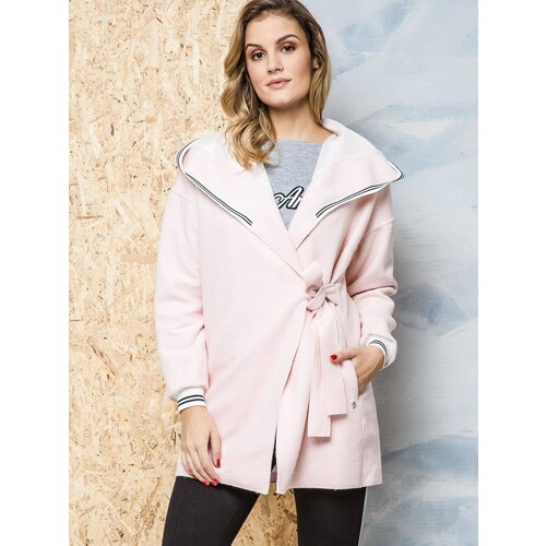 LeMonada Lemonade coat decorated with white and black trimming pink Slike