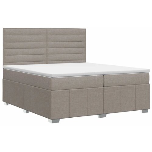  Boxspring krevet s madracem Sivosmeđa 200 x 200 cm Tkanina - Sivosmeđa 200 x 200 cm Dizajn linija Slike