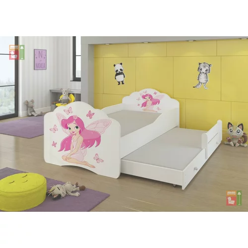 ADRK Furniture Otroška postelja Casimo II grafika z dodatnim ležiščem - 80x160 cm