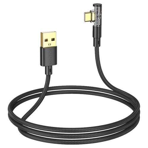 Borofone USB kabal BU39 Rio Transparent Discovery Edition charging data cable Type-C black 1,2m, 2,4 A Cene