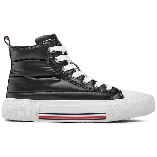 Tommy Hilfiger Gležnjarji HIGH TOP LACEUP SNEAKER Črna