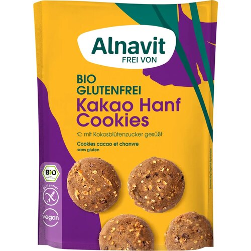 Alnavit Bio piškoti s kakavom in konopljinimi semeni - 125 g Cene