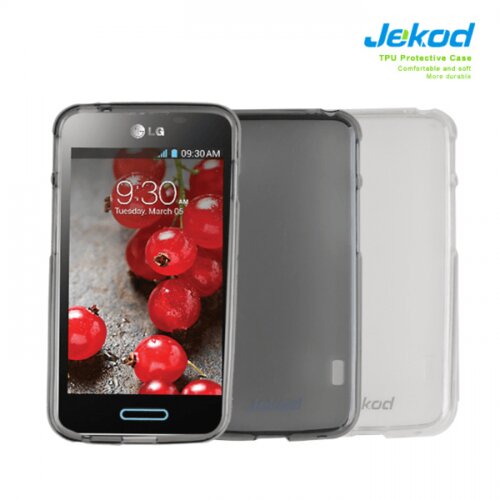 Jekod silikonski ovitek LG Optimus L5 2 E460 prozorno Ärn TPU/TB + ZaÅ¡Äitna folija Cene