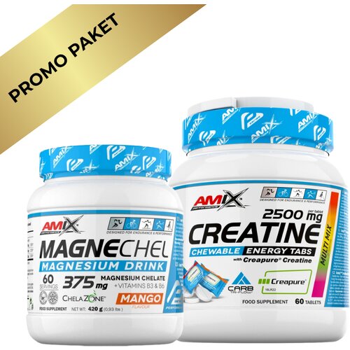 Amix Creatine 2500mg + MagneChel Magnesium – Snaga, Energija i Brži Oporavak Cene