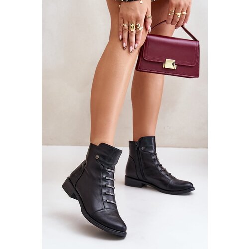 Kesi Insulated women&amp;#039;s ankle boots on a flat heel black labise Slike