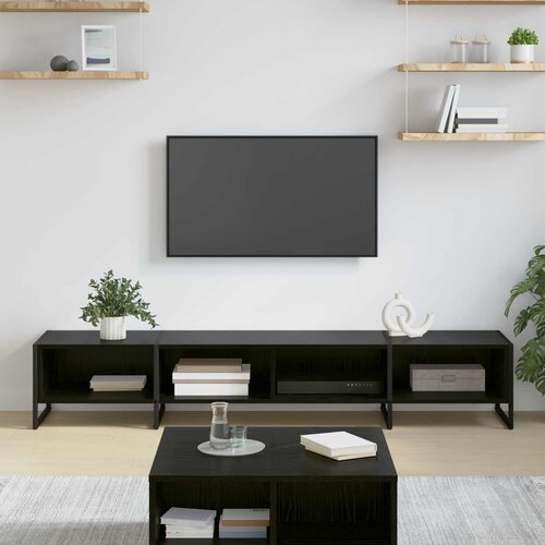 vidaXL TV omarica Črna Orehovina 170,5 x 36 x 30,5 cm Konstruiran les Cene