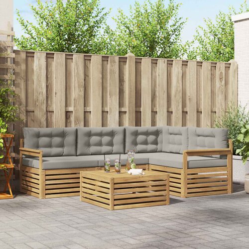  Set vanjskih sofa 6 kom. Bijela i svjetlosiva Poliester Cijene