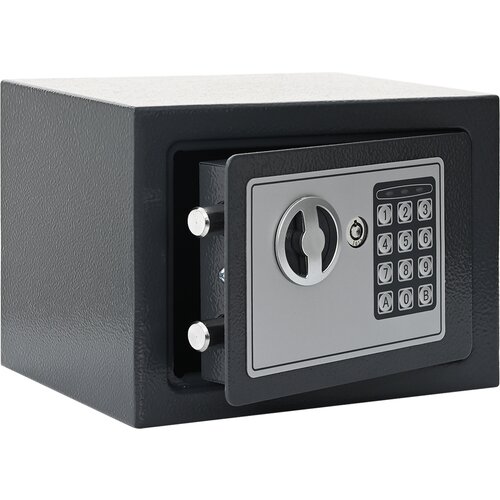 vidaXL Elektronska digitalna kasa Temno siva 23x17x17 cm Jeklo Cene