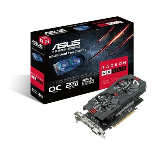 Asus RX560-O2G, AMD Radeon RX 560, 2GB/128bit GDDR5, DVI/HDMI/DP, cooling grafička kartica Slike