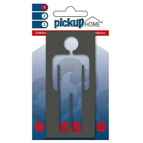 Home nalepka pickup 3D frame (motiv: moški, višina: 10 cm, sive barve) Cene