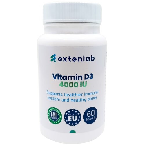 Extenlab Vitamin D3 4000 IE EXTRA MOČEN (60 kapsul) Slike