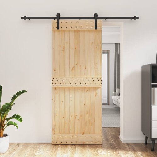 vidaXL Klizna vrata s priborom za montažu 85 x 210 cm masivna borovina Cene